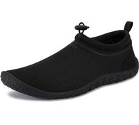 WHITIN Agua Zapatos para Mujer Exterior Verano Secado rápido Baño Nadar Navegar Respirable Playa Piscina Descalzo Todo Negro Tamaño 39