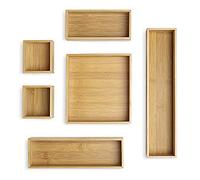 Whitmor 6-Piece Bamboo Drawer Organizers Juego de 6 organizadores de cajón de bambú, Natural