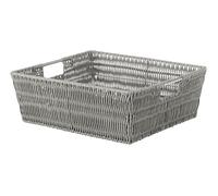 Whitmor Bolsa de Estante RATTIQUE, Metal y plástico, marrón Topo, 13" L x 15" W x 5" H