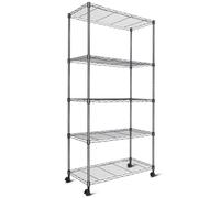 Whitmor Estantería resistente de 5 estantes, estantes de almacenamiento, capacidad de 1000 libras para garaje, cocina, baño, dormitorio, 30 pulgadas de profundidad x 14 pulgadas de ancho x 63 pulgadas