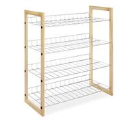 Whitmor Organizador de Almacenamiento de 4 Niveles: Estante de Armario de Madera Natural y Cromo