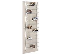 Whitmor Over The Door Shoe Rack-36 Fold Up Non Slip Bars Zapatero sobre la Puerta, Pares, Barras Plegables y Antideslizantes, Blanco, 36-Pair