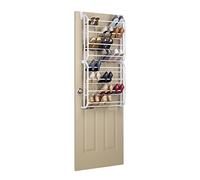 Whitmor Pair Over The Door Shoe Rack Zapatero para Puerta (24 Pares), Color Blanco, Resina
