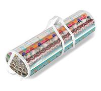 Whitmor Rollos de almacenamiento transparentes con cremallera, organizador de papel de regalo, 25 unidades (paquete de 1), transparente
