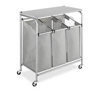 Whitmor SORTER Ironing & Folding Table Mesa de Planchado y Plegable de Triple clasificación, Metal Algodón, Cromo/Gris, 18.125 L x 32.5 W x 33.3375 H Inches