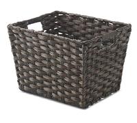 Whitmor Split Rattique - Bolsa pequeña de madera flotante, polietileno/metal, color marrón