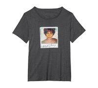 Whitney Houston Snapshot Camiseta, Mujer Tallas Grandes, Jaspeado Oscuro, 6XL Grande