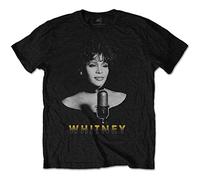 Whitney Houston - T-Shirt # M Unisex Black # Black & White Photo