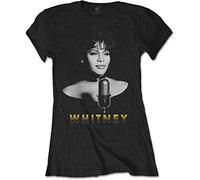 Whitney Houston - T-Shirt # S Ladies Black # Black & White Photo