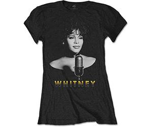 Whitney Houston - T-Shirt # Xxl Ladies Black # Black & White Photo