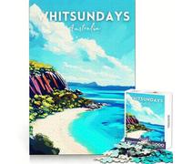 Whitsundays Australia Viajes Adolescentes Rompecabezas Rompecabezas de 1000 Piezas Sharp Recall Serene Activity Uniform Cut Joyful Xmas (50x75cm)