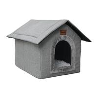 Whiwhi Casa para gatos, cueva para perros de interior, con cojín de felpa, plegable, suave, nido para gatos, 35 x 30 x 35 cm