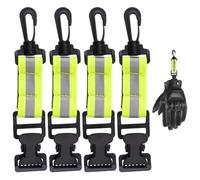 WhizNook 4 Piezas Guante Clip De Bombero, Porta Clips Para Guantes, 17 Cm X 3.5 Cm Porta Guantes De Trabajo, Clip De Guante Metal, Para Guantes De Trabajo Con Mosquetón
