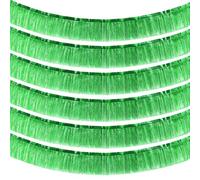 WhizNook 6 Piezas Guirnaldas De Flecos De Papel De Aluminio 3 M X 30 Cm Paquetes De Guirnalda De Flecos De Color Verde Metalizada, Guirnalda De Flecos De Papel De Aluminio para Decoración De Fondo