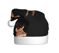 WHJDPP A fawn was wounded by thorns Picture Gorros de Navidad de felpa para hombres y mujeres, gorras de fiesta de Año Nuevo para adultos