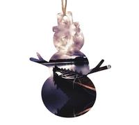 WHJDPP Adornos de madera de Navidad con forma de muñeco de nieve, 1 pieza de impresión de barco vikingos para colgar