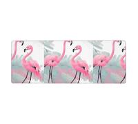 WHJDPP Alfombrilla de ratón extendida con estampado de flamencos rosas 30,5 x 80 cm | Tapete de escritorio duradero para juegos, oficina y laptop, superficie antideslizante y bordes reforzados