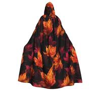 WHJDPP Autumn Maple is on fire - Capa con capucha para adultos con pajarita para fiestas de disfraces, cosplay