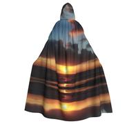 WHJDPP Bali Sunset - Capa con capucha para adultos con estampado de atardecer para Halloween, juego de rol