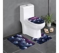 WHJDPP Big Blueberry Printing - Juego de 3 alfombrillas antideslizantes para baño, 24 x 16 pulgadas, rectangulares, en forma de U y ovaladas para inodoro, tocador y baño