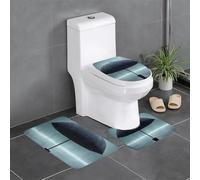 WHJDPP Black Umbrella in The Rain - Juego de alfombras antideslizantes para baño, 3 piezas, contorneado, ovaladas y rectangulares para inodoro, tocador y baños