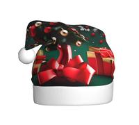 WHJDPP Bola redonda con imagen de árbol de Navidad para hombres y mujeres, gorros de Navidad de felpa para adultos y Año Nuevo