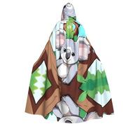 WHJDPP Bonita capa con capucha para adultos con estampado de koala para Halloween, juego de rol