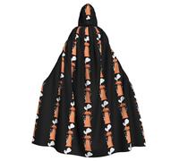 WHJDPP Bonita chimenea con imagen ahumada de Halloween para adultos, capa con capucha y pajarita para fiestas de disfraces, cosplay