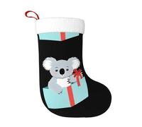 WHJDPP Bonito koala en una caja de regalo con estampado de calcetines decorativos de Navidad para decorar durante Halloween, Navidad y Año Nuevo