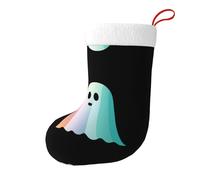 Whjdpp Calcetines de Navidad con estampado de fantasmas coloridos de doble cara para decoraciones de interiores y fiestas de gran capacidad