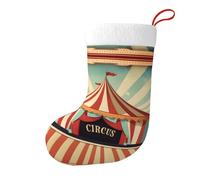 Whjdpp Calcetines de Navidad con estampado de fondo de circo vintage de doble cara para decoración de interiores y fiestas de gran capacidad