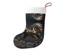 Whjdpp Calcetines de Navidad impresos de doble cara con estampado de caballos para decoración de interiores y fiestas de gran capacidad