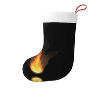 Whjdpp Calcetines de Navidad impresos de doble cara con estampado de llama ardiendo en la oscuridad para decoración de interiores y fiestas de gran capacidad