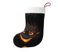 Whjdpp Calcetines de Navidad impresos de doble cara con estampado de monstruos llameantes para decoraciones de interiores y fiestas de gran capacidad