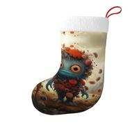 Whjdpp Calcetines de Navidad impresos de doble cara con estampado de monstruos para decoración de interiores y fiestas de gran capacidad