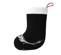 Whjdpp Calcetines de Navidad impresos de doble cara con estampado de plumas y luna para decoración de interiores y fiestas de gran capacidad