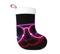 WHJDPP Calcetines decorativos de Navidad con diseño de gato con gafas de luz para decoración durante Halloween, Navidad y Año Nuevo