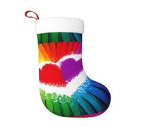 WHJDPP Calcetines decorativos de Navidad con estampado de corazones del orgullo gay de colores arcoíris para decoración durante Halloween, Navidad y Año Nuevo