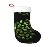 WHJDPP Calcetines decorativos de Navidad con estampado de hojas verdes que caen para decorar durante Halloween, Navidad y Año Nuevo