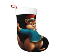 WHJDPP Calcetines decorativos de Navidad con impresión de The Squirrel Who Directs The Circus para decorar durante Halloween, Navidad y Año Nuevo