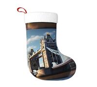 WHJDPP Calcetines decorativos de Navidad con impresión histórica del Puente de la Torre Vieja de Londres para decorar durante Halloween, Navidad y Año Nuevo
