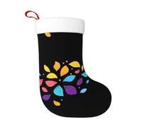 WHJDPP Calcetines decorativos de Navidad impresos con fragmentos de pétalos coloridos para decorar durante Halloween, Navidad y Año Nuevo