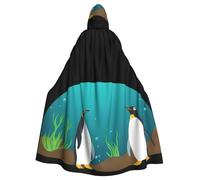 WHJDPP Capa con capucha de pingüinos en el mundo submarino para adultos, sin cremallera, cómoda y duradera para juegos de rol