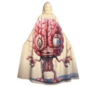 WHJDPP Capa con capucha para adultos con diseño de cerebro humano y pajarita para fiestas de disfraces, cosplay