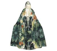 WHJDPP Capa con capucha para adultos con diseño de elefante estilo tinta con pajarita para fiestas de disfraces, cosplay