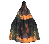 WHJDPP Capa con capucha para adultos con diseño de gato fuera de las sombras para Halloween, con pajarita para fiestas de disfraces, cosplay