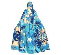 WHJDPP Capa con capucha para adultos con diseño de palmeras y tortugas marinas buceando bajo el agua, para Halloween, para adultos, con pajarita, para fiestas de disfraces, cosplay