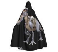 WHJDPP Capa con capucha para adultos con diseño de restos de dinosaurio y pajarita para fiestas de disfraces, cosplay