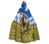 WHJDPP Capa con capucha para adultos con estampado de caballos en la pradera - Capa con capucha súper grande sin cremallera