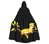 WHJDPP Capa con capucha para adultos con estampado de comadreja amarilla en una rama sin cremallera, cómoda y duradera para juegos de rol